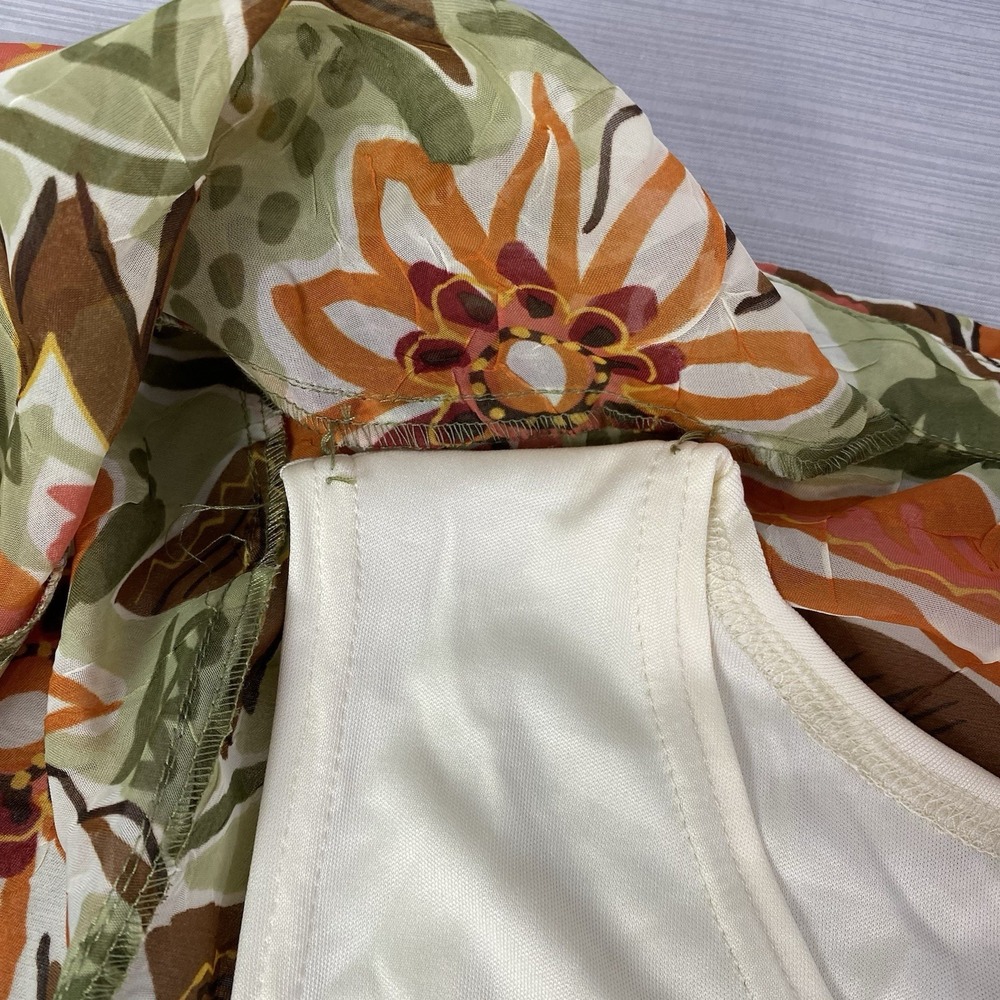 Alfred Dunner Button Up Blouse Women's 22W Green Floral Short Sleeve NWT - Picture 7 of 13